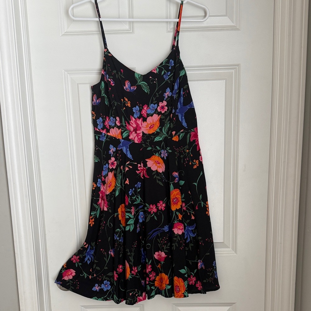 Old Navy Black Dress with Colorful Floral Design